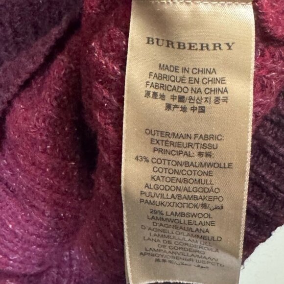 Burberry Cotton Wool Striped Pullover Sweater Tunic Crew NovaNeck Check Preppy M - Picture 10 of 15